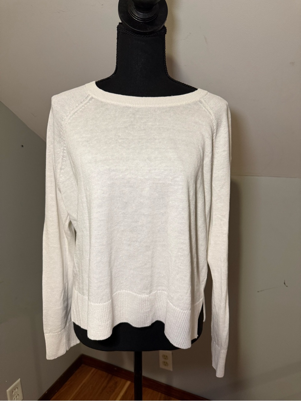 Eileen Fisher Ivory Knit Crewneck Sweater